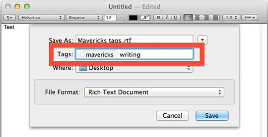 Add tags when saving documents to help sort and find them later