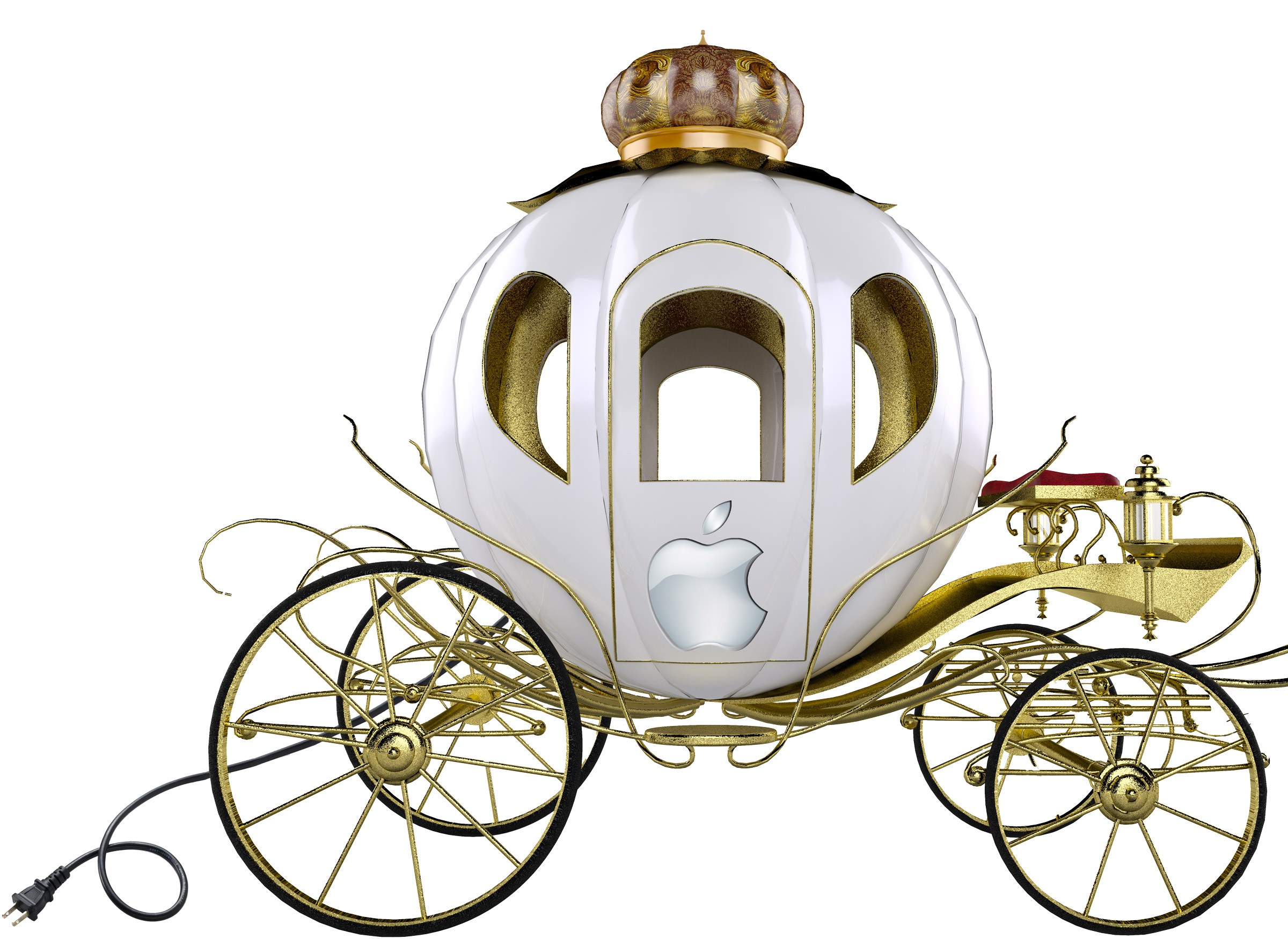 Apple Car Artist Rendition, with Electric Plug