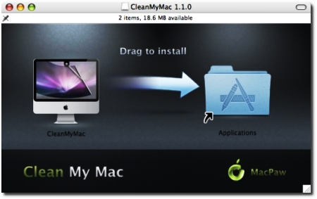 clean my mac drag to installer