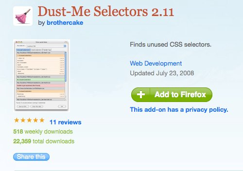Dust-Me Selectors Dust-Me Selectors