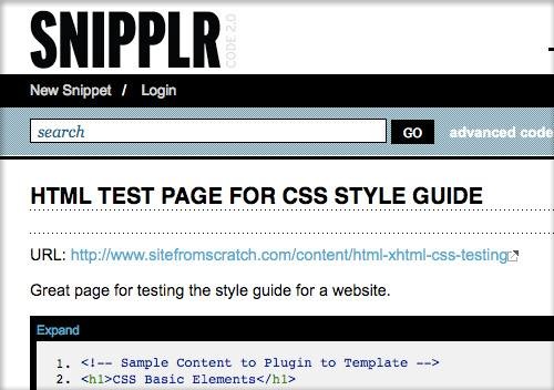 Snipplr CSS Tool