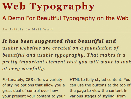 Beautiful typography Beginners Guide to CSS3