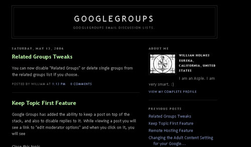 Google groups blog