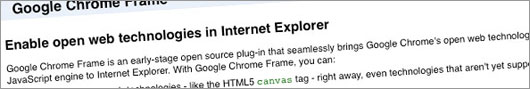 Google Chrome Frame
