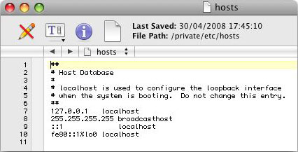Mac hosts file