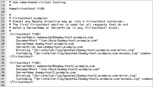 Virtual hosts configuration in Apache