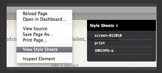 safari extension, View Style Sheets
