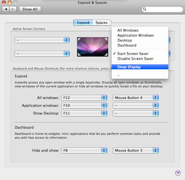 system preference Exposé and Spaces