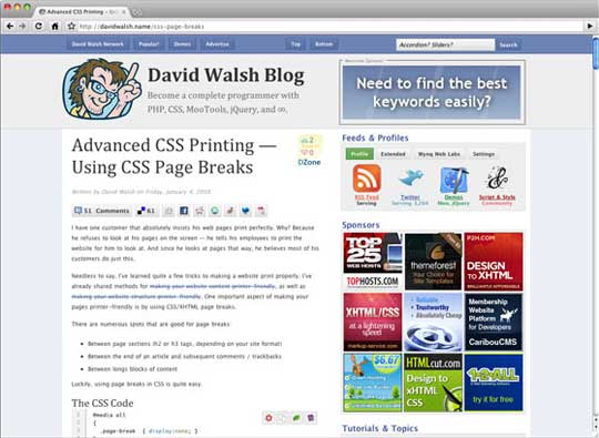 Advanced CSS Printing — Using CSS Page Breaks