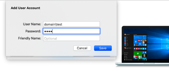 add windows user account mac