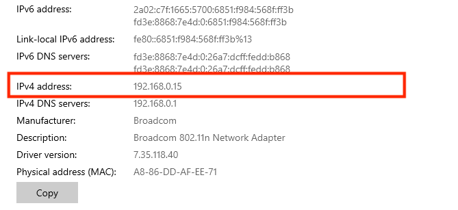 find ip address windows