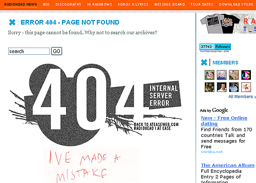 Error 404 pages