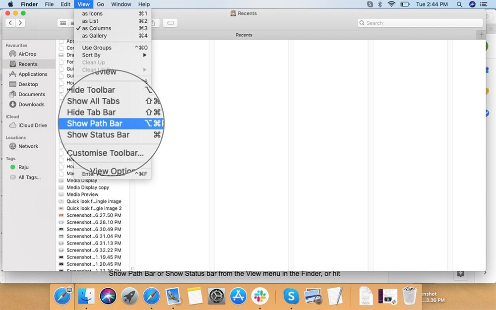 Add Path Bar To Finder Window in Mac