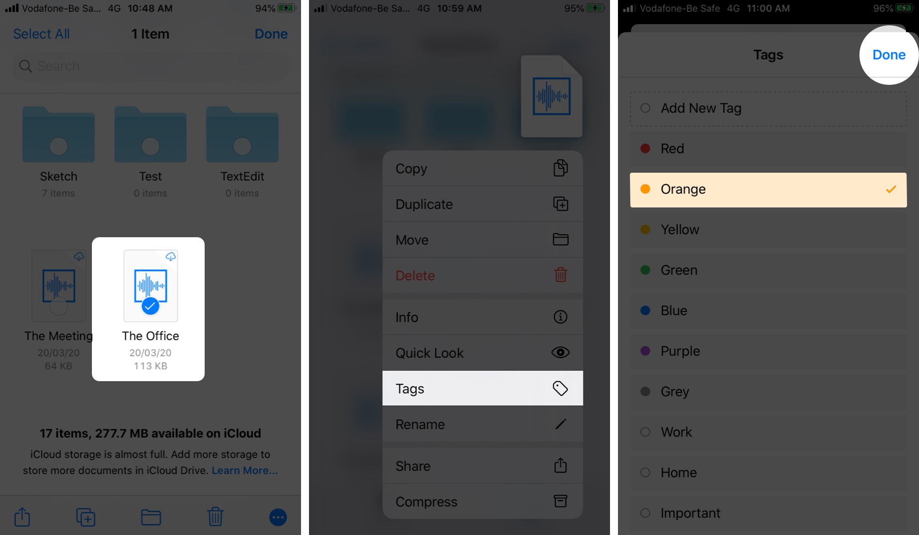 Add Tags to Documents in Files App on iPhone