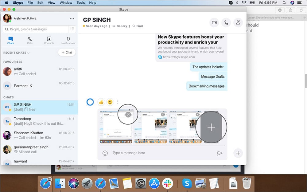Add or Delete Media Files in Skype Message App on Mac