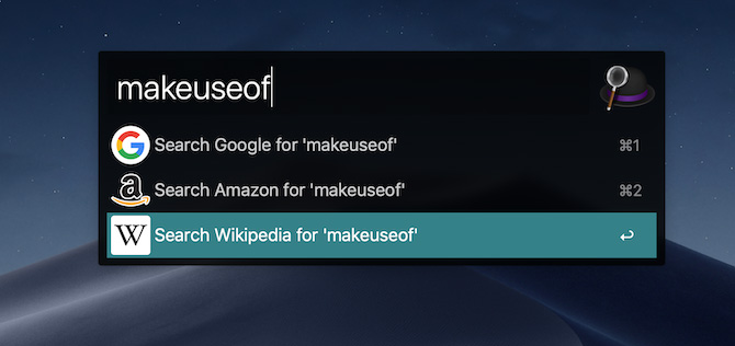 Alfred 3 web search mac