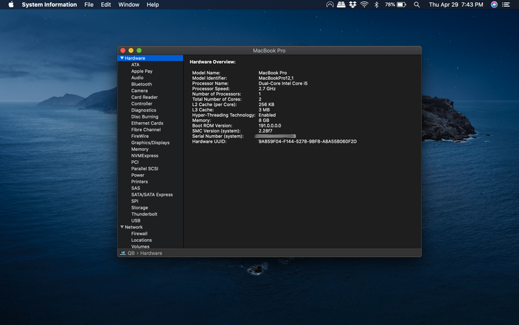 find mac serial number