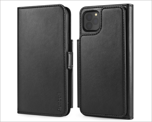 Aurbull iPhone 11 Pro Max Leather Case with 6 Card Holder