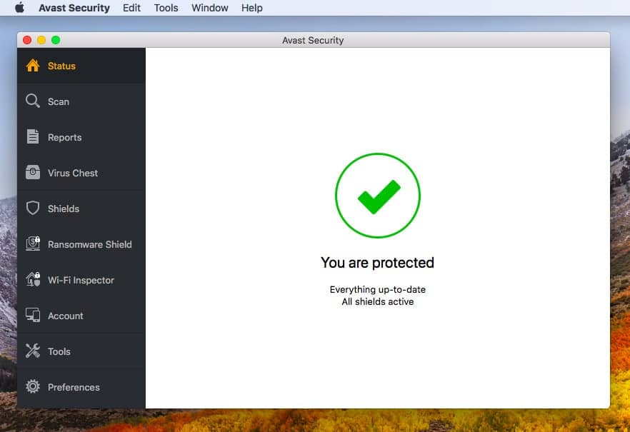 Avast Security on macOS