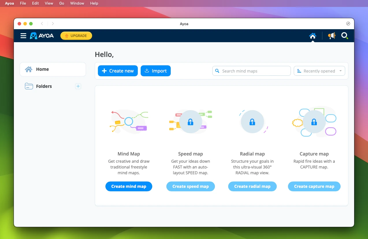 Ayoa Mindmap on macOS Sonoma