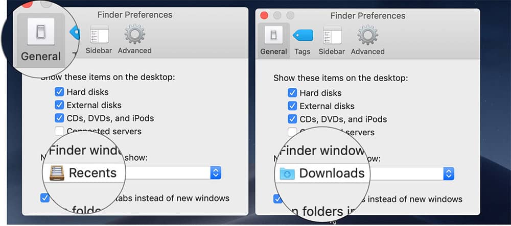 Change Finder Default Folder Settings on Mac