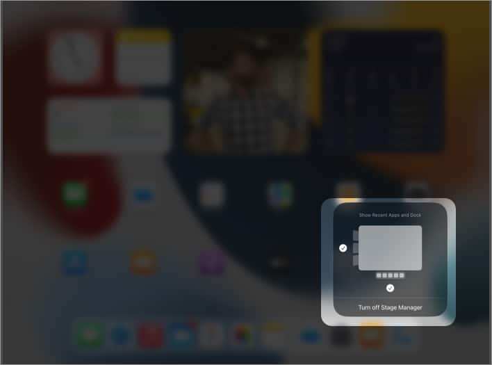 Change Stage Manager settings from Control Center