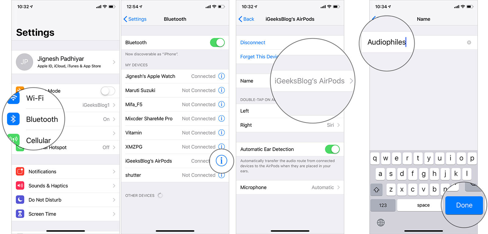 Change the Display Name of AirPods