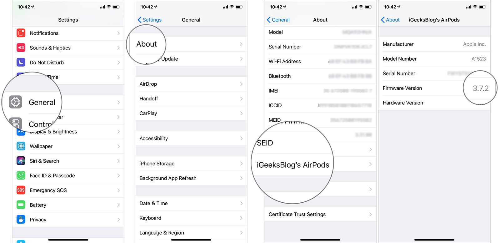 Check AirPods Firmware Version on iPhone and iPad
