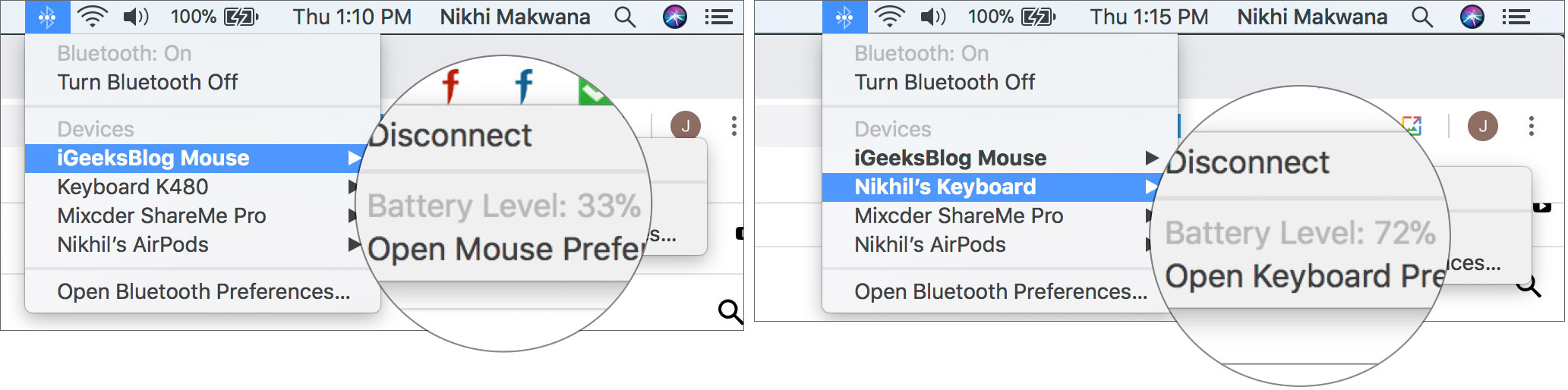Check Battery Level of Bluetooth Devices Connected to Mac
