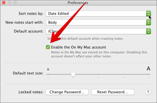 Check the box to Enable the On My Mac account