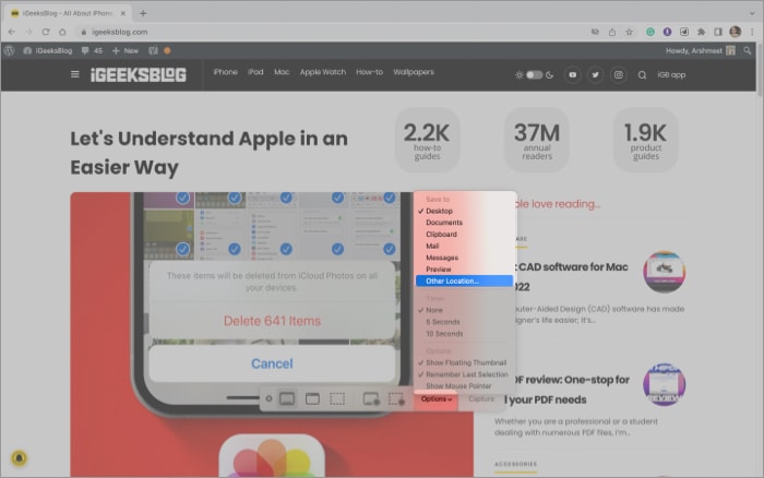 Check the screenshot save location