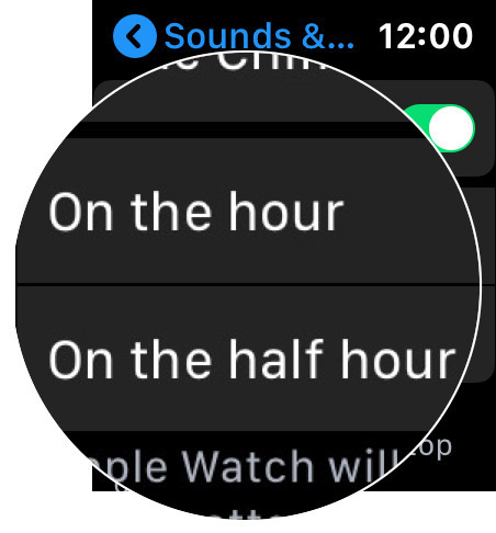 Choose Convenient Option in Taptic Chimes on Apple Watch