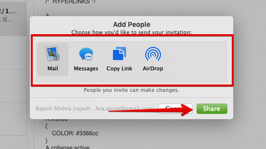 Choose the medium and Share your Notes with Friends