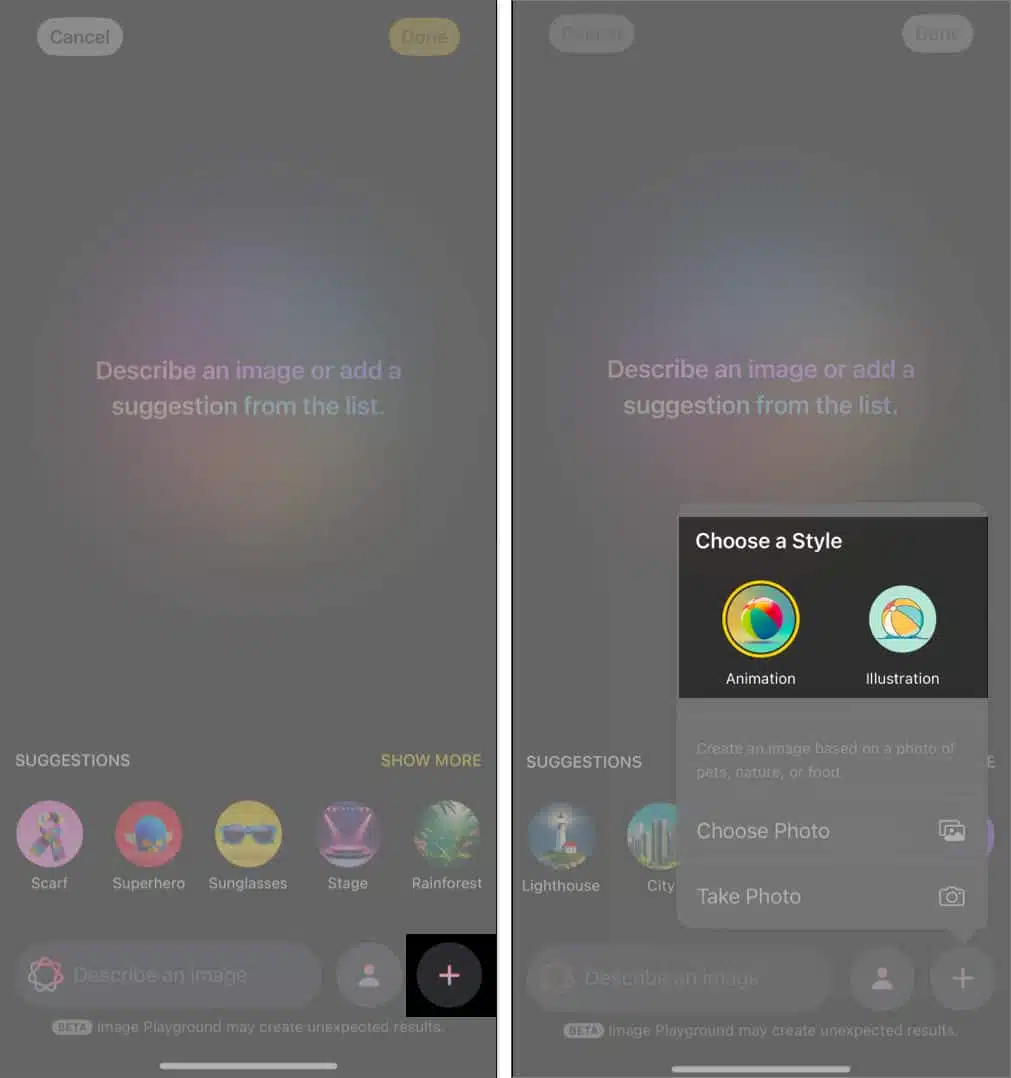 How to use apple image playground to create ai art on iphone Choosing an image style in the image playground app