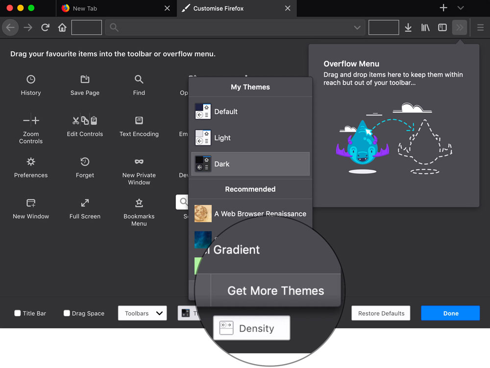 Click Get More Themes in Firefox Settings