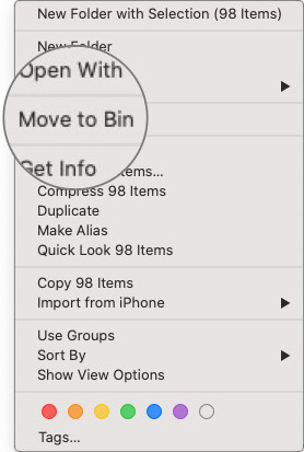 Click on Move to Bin to Clean Up Systems Junk in macOS Catalina