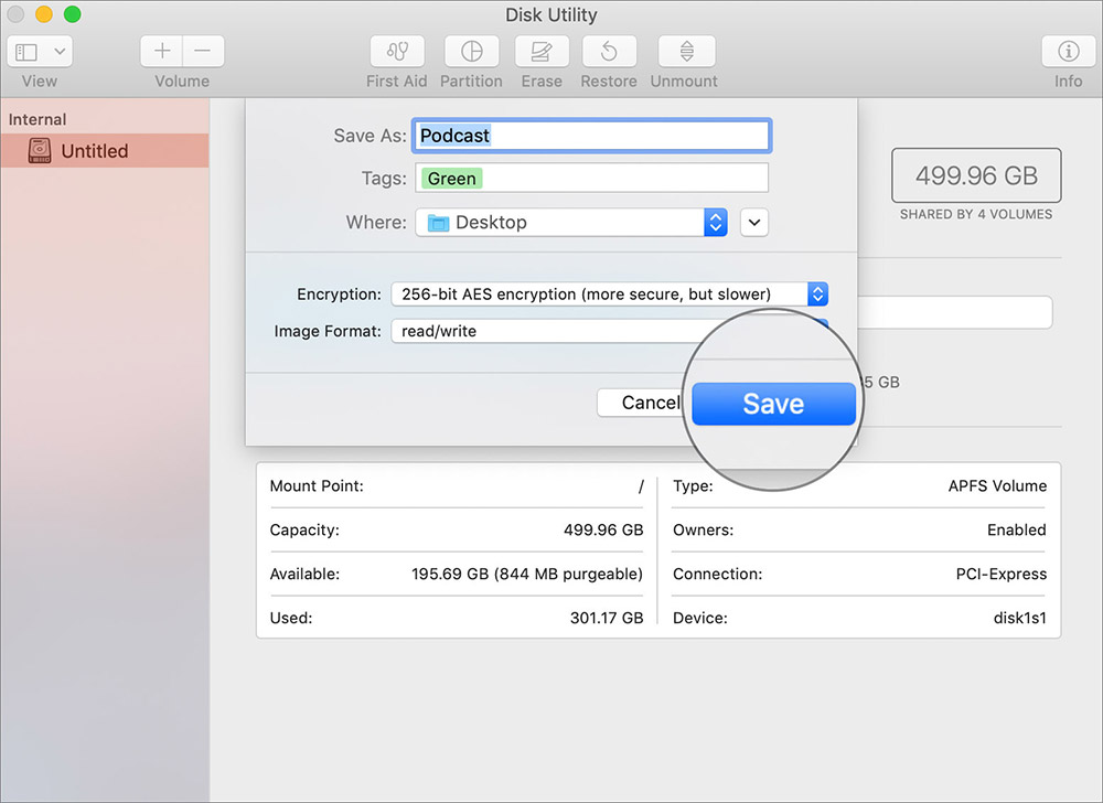 Click on Save to Start Creating the disk image of folder