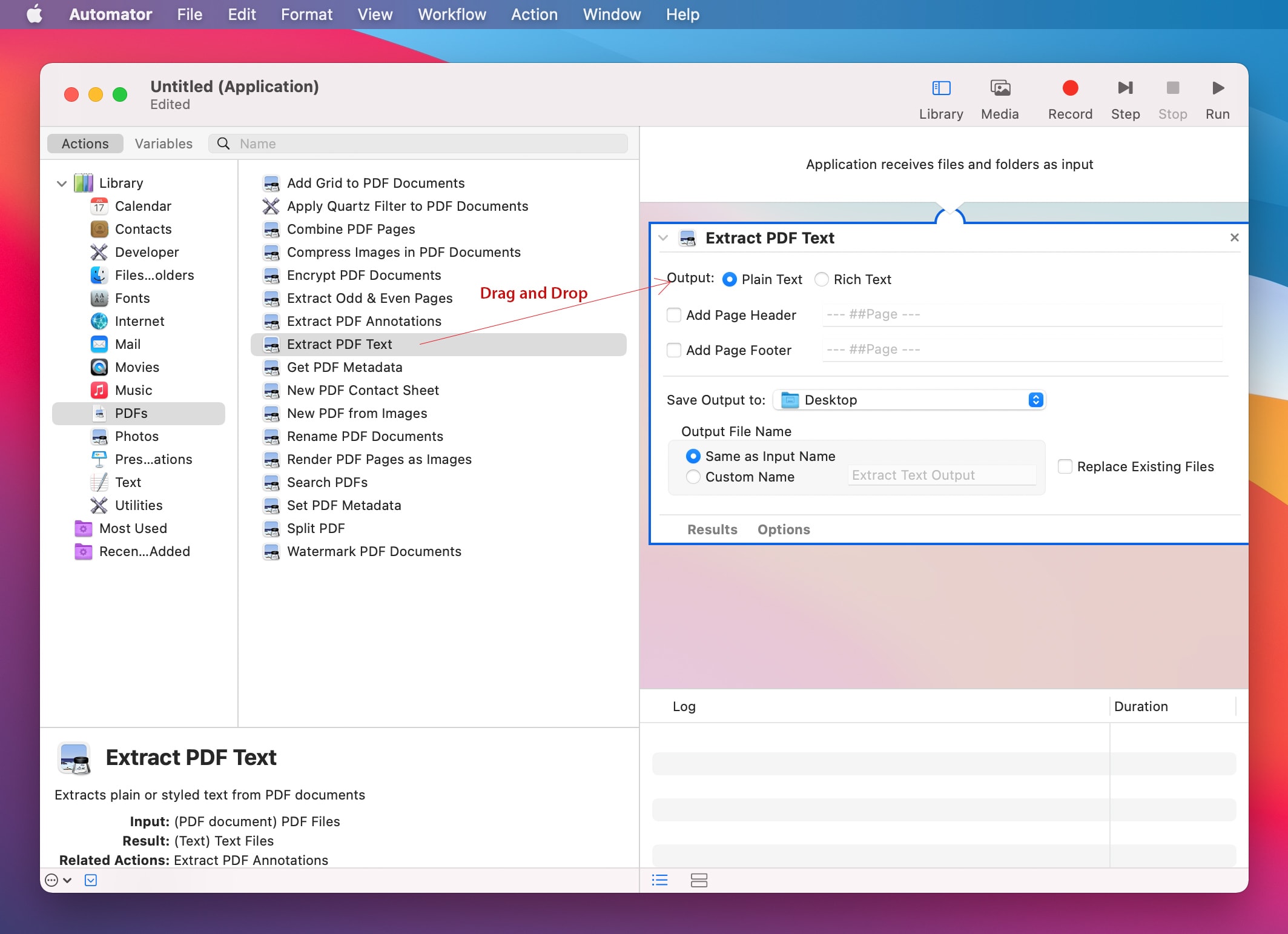 Create a Application with Automator