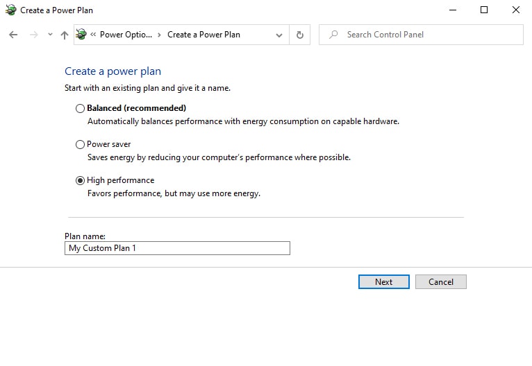 Create a Power Plan