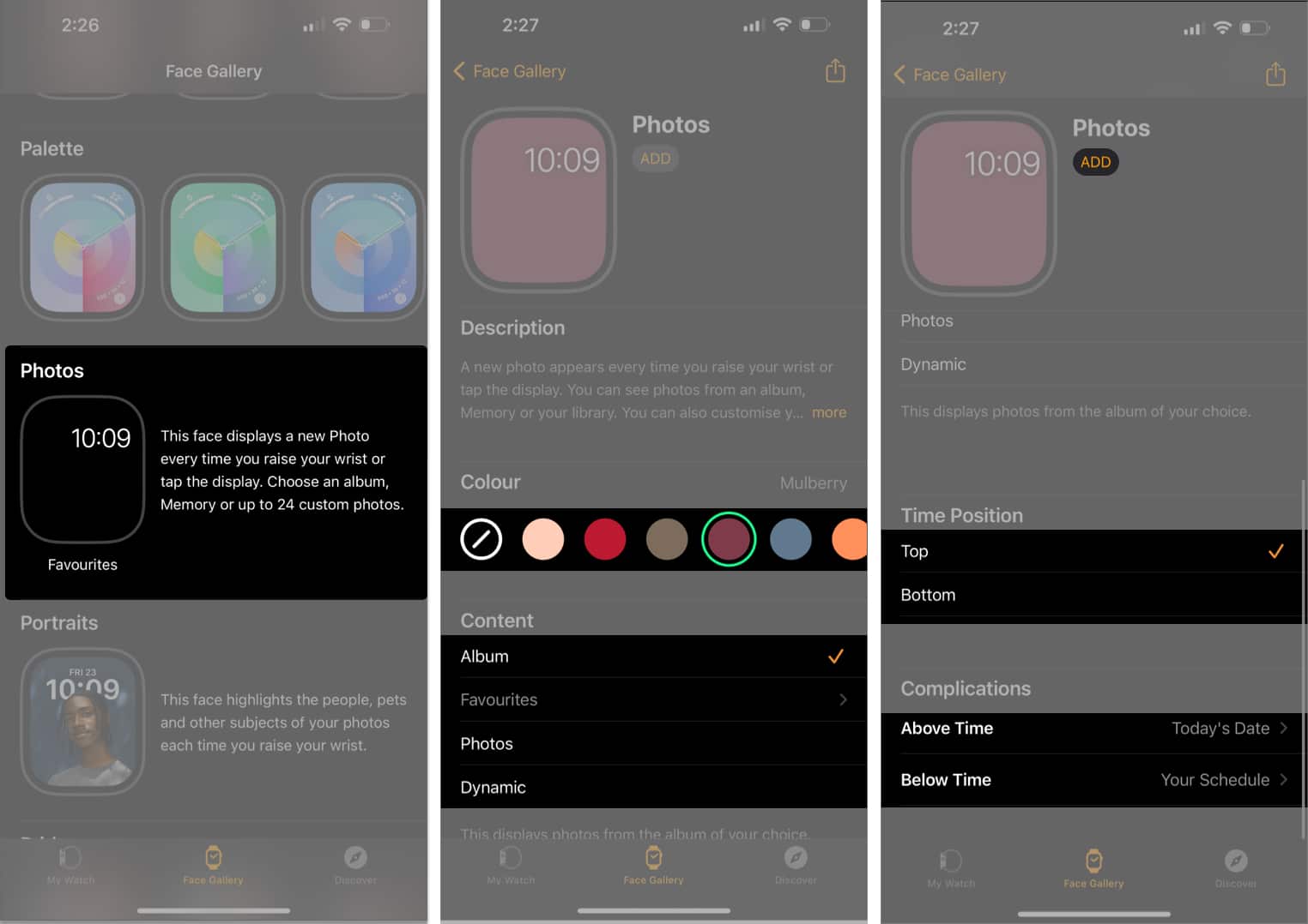 Create a portrait Watch Face