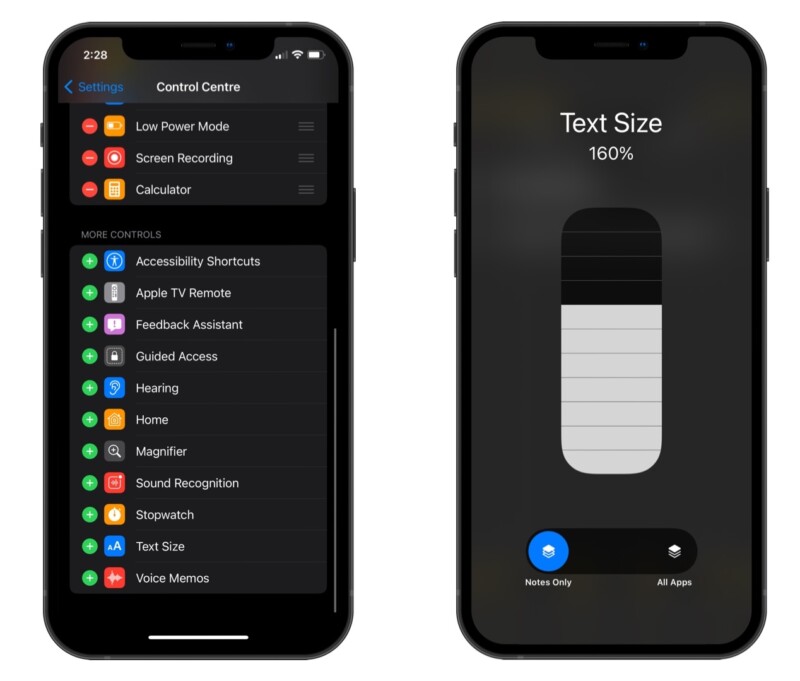 Custom text size in iOS 15