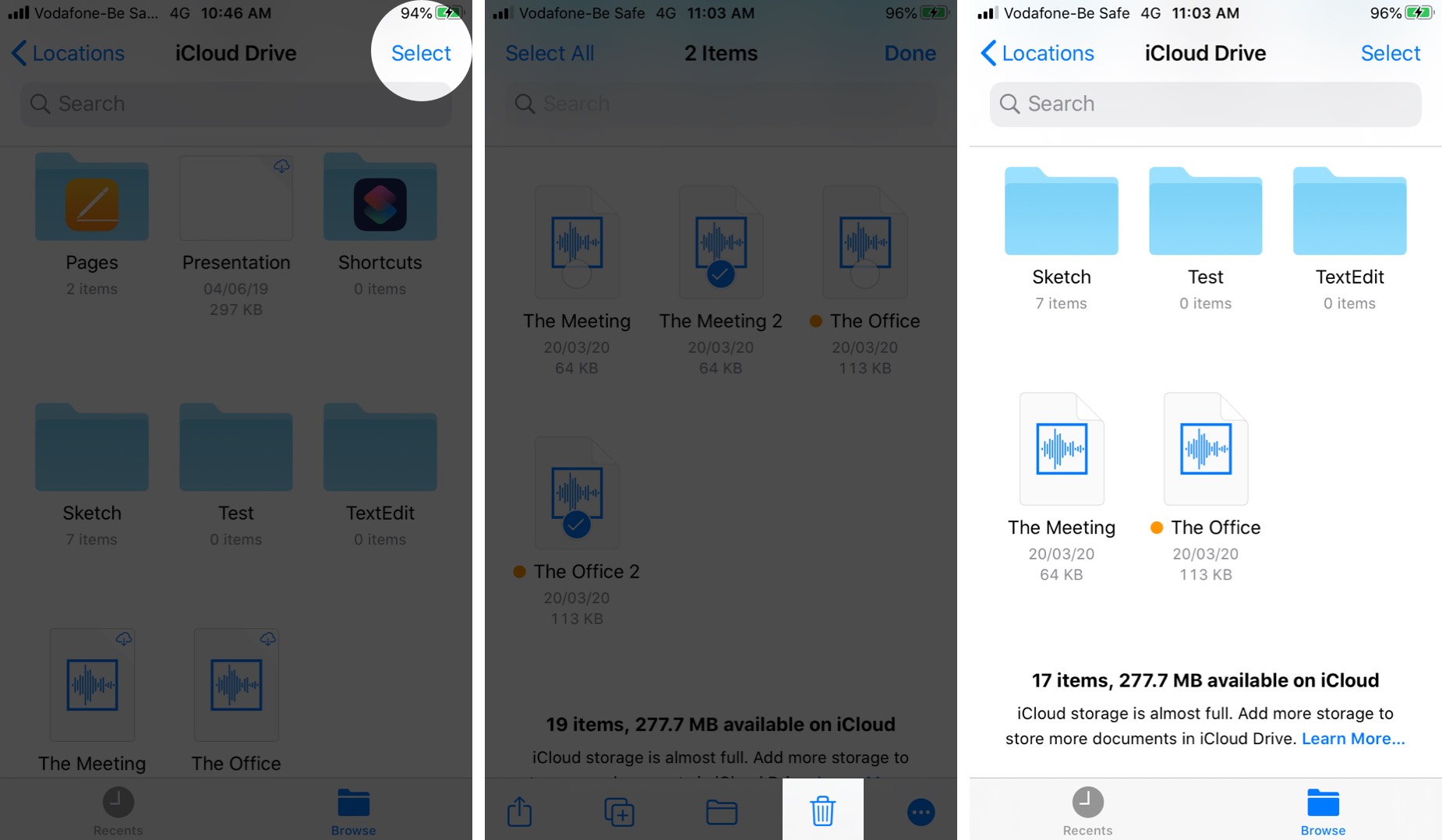 Delete Multiple Files in iOS 13 Files App on iPhone