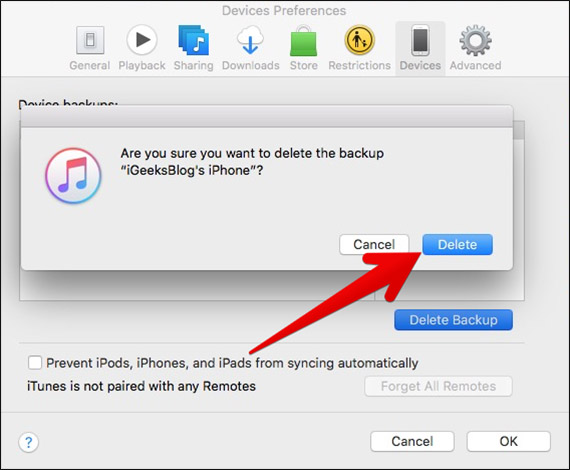 Delete Old iPhone and iPad Backup from Mac