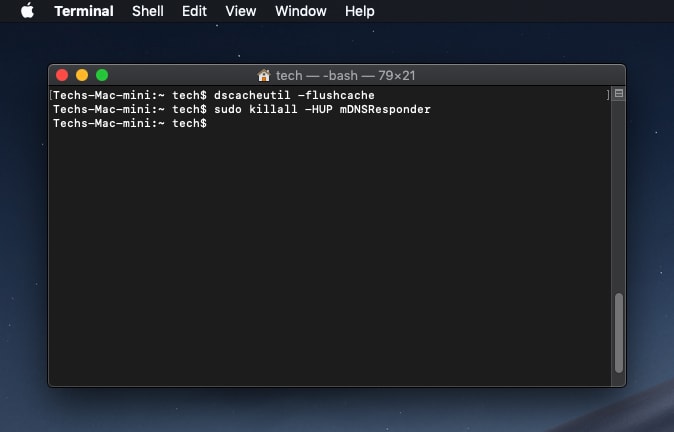 Delete the DNS cache with Terminal