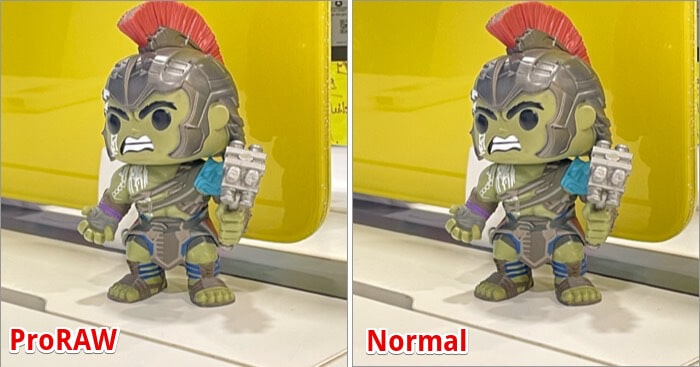 Difference between ProRAW and Normal Photo Shoot