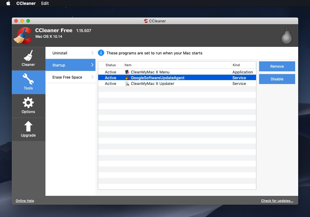 Disable Startup Program in macOS