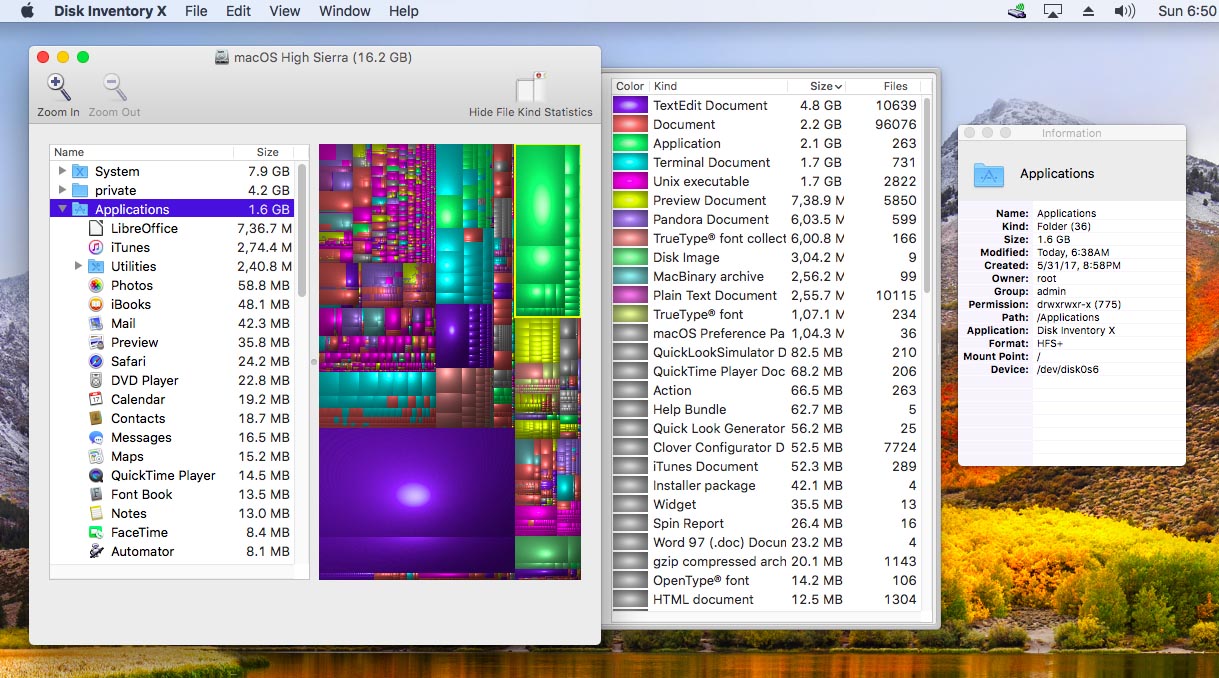 Disk Inventory X on High Sierra