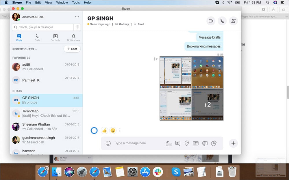 Display Media Files in Skype App on Mac
