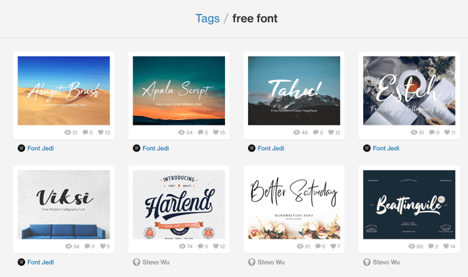 Dribbble Free Fonts Page