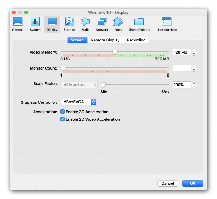 Enable 3D Acceleration in VirtualBox